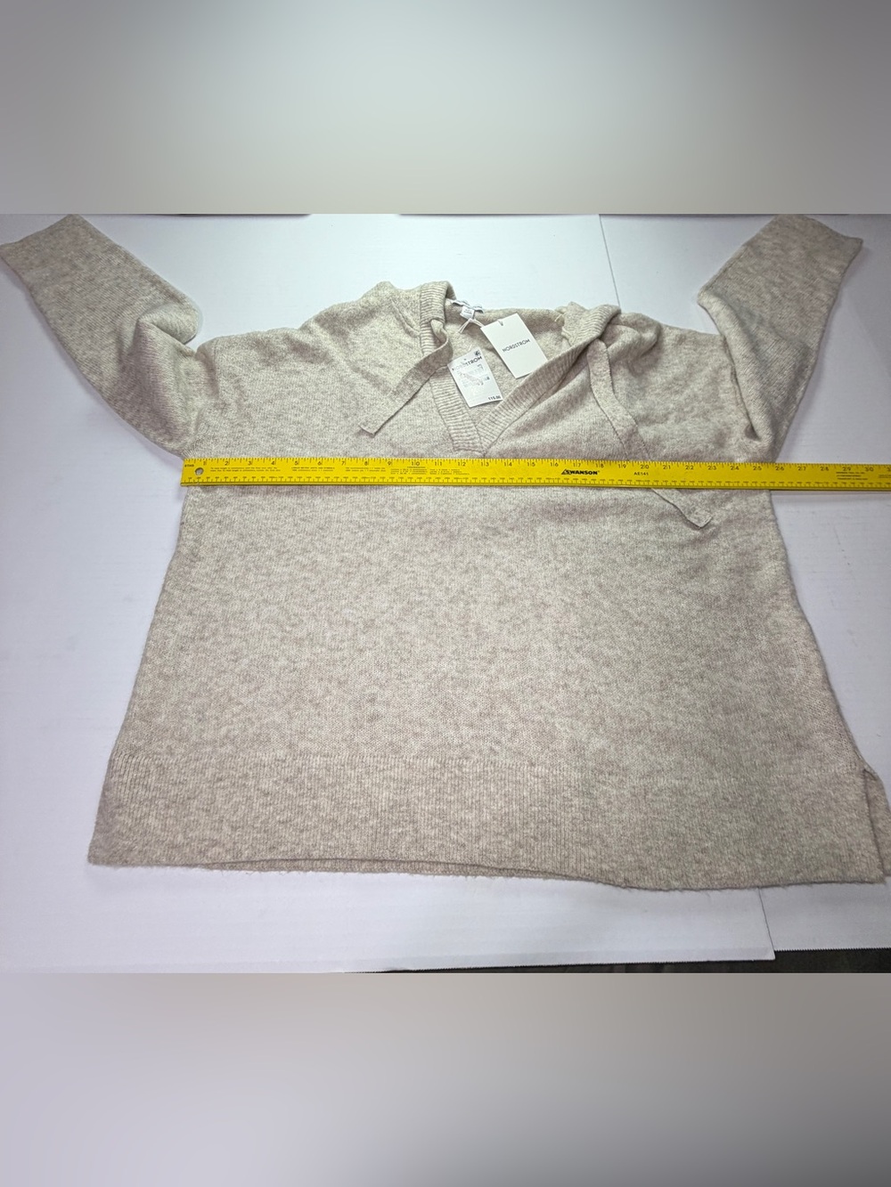 NWT Nordstrom Lounge Set XL Beige Heather 2 Piece Hoodie Pants - Picture 4 of 14